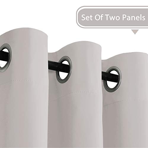 PrimeBeau Blackout Grommet Solid Color Curtain Set of 2 Panels, W52" Short