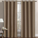 PrimeBeau Faux Linen Room Darkening Curtain , Sold by 1 Panel, Long