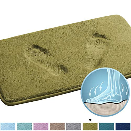 PrimeBeau Luxurious Memory Foam Bath Mat - Super Soft Microfiber Rugs, Water Absorbent, Machine Washable (1 Piece)