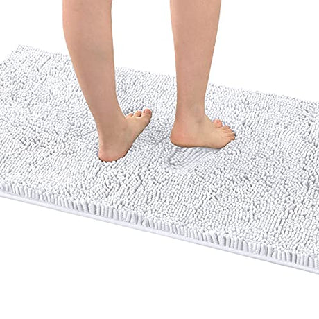 PrimeBeau Luxury Chenille Bath Mat (1 Piece with PVC Back) - Extra Soft, Absorbent, Non-Slip, Quick Dry, Washable
