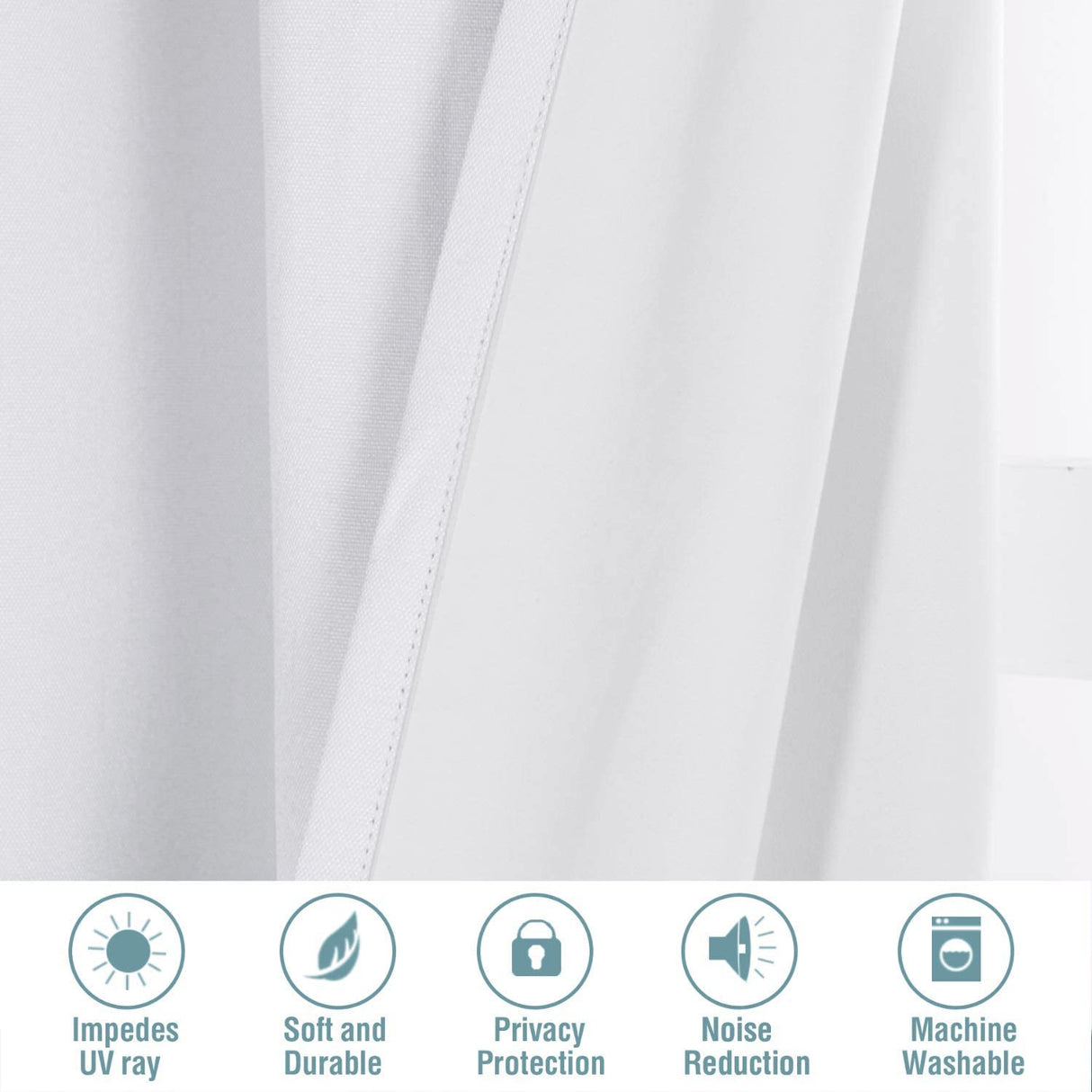 PrimeBeau 100% Blackout Linen Mixed Curtains, set of 2 Panels, 52 Series Short