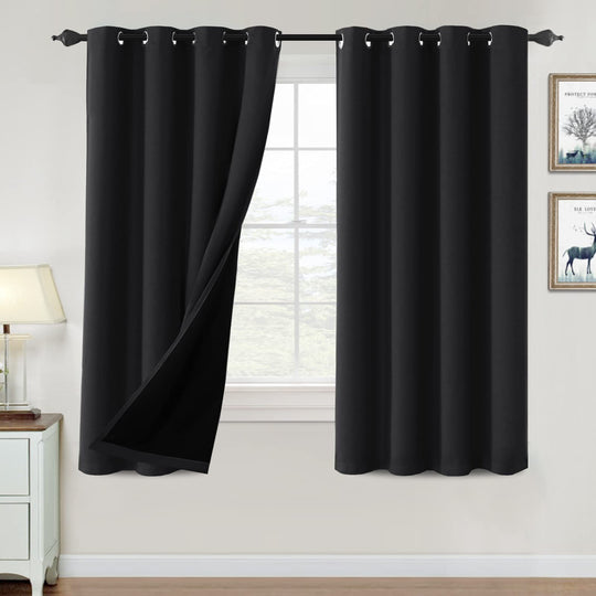 PrimeBeau 100% Blackout Grommet Curtain Set of 2 Panels 42 Series