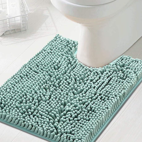 PrimeBeau Luxury Chenille U Shaped Bathroom Rug -Absorbent,Washable,Dry Fast Area Carpet Mats 1 Piece