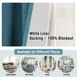 PrimeBeau 100% Blackout Linen Mixed Curtains, set of 2 Panels, 52 Series Short
