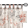 PrimeBeau Linen Sheer Tab Top Curtains Vintage Floral Print, 2 Panels