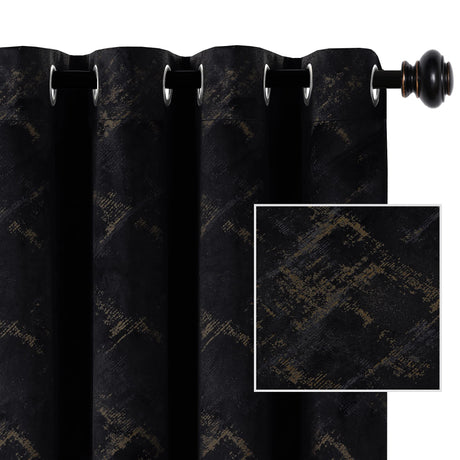 PrimeBeau Luxury Velvet Thermal Insulated Blackout Panels Curtains - Set of 2 Panels,Vintage Home Decor