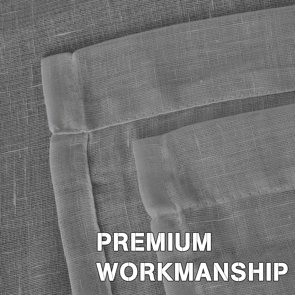 PrimeBeau Faux Linen Sheer Curtains Grommet Drapes 37 Series, Set of 2 Panels