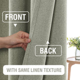 PrimeBeau 100% Blackout Faux Linen Look Curtains, Set of 2 Panels