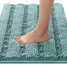 PrimeBeau Non Slip Chenille Striped Bath Rug Set | Extra Thick & Absorbent Bathroom Mats | Soft Shaggy Washable Dry Fast Floor Rugs 17“ x 24”