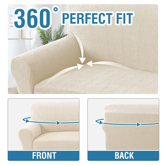 PrimeBeau Crizzle Jacquard Sofa Covers 1 Piece Furniture Protector