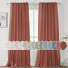 PrimeBeau Natural Linen Curtains 2 Panels Back Tab Loop Pocket Boho Sheer Curtain