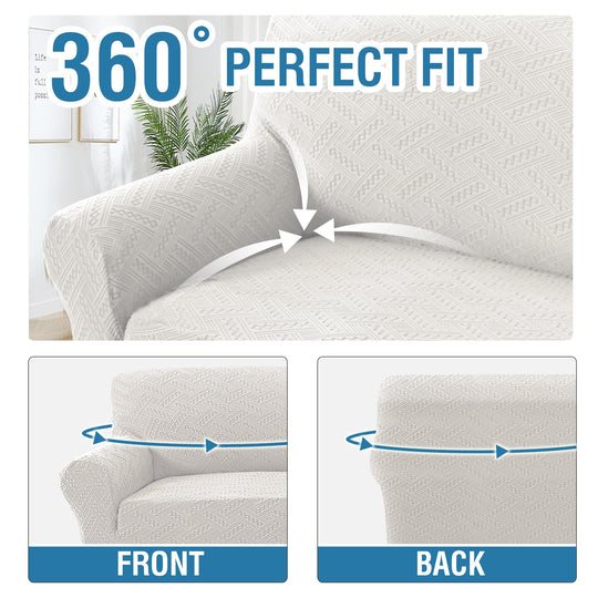 PrimeBeau Wind Bell Pattern Jacquard 1 Piece Stretch Sofa Covers Furniture Protector