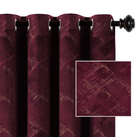 PrimeBeau Luxury Velvet Thermal Insulated Blackout Panels Curtains - Set of 2 Panels,Vintage Home Decor