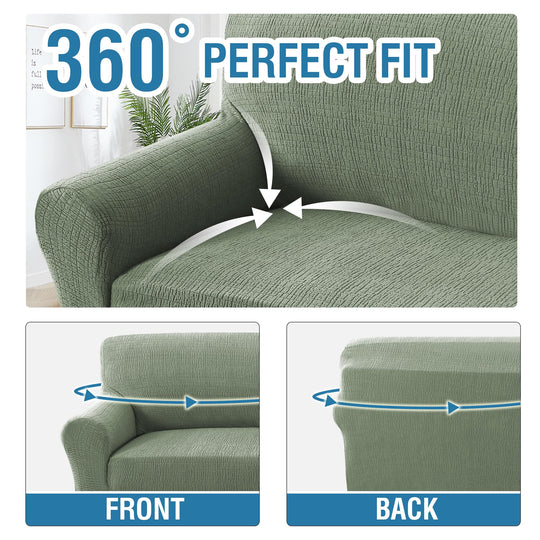 PrimeBeau Crizzle Jacquard Sofa Covers 1 Piece Furniture Protector