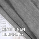PrimeBeau Faux Linen Sheer Curtains Grommet Drapes 37 Series, Set of 2 Panels