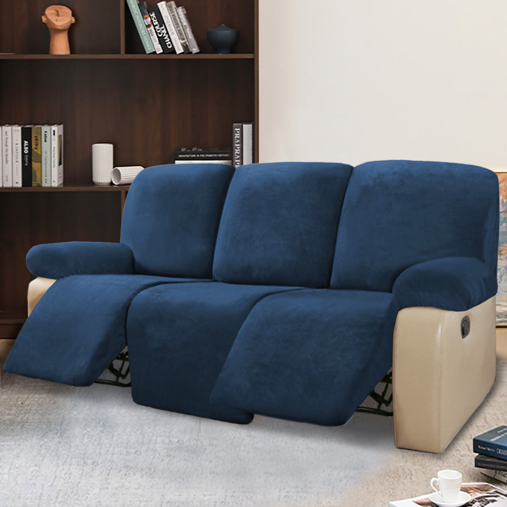 Simply Stretch Velvet Recliner Slipcovers with Armrest Covers 3 Seater
