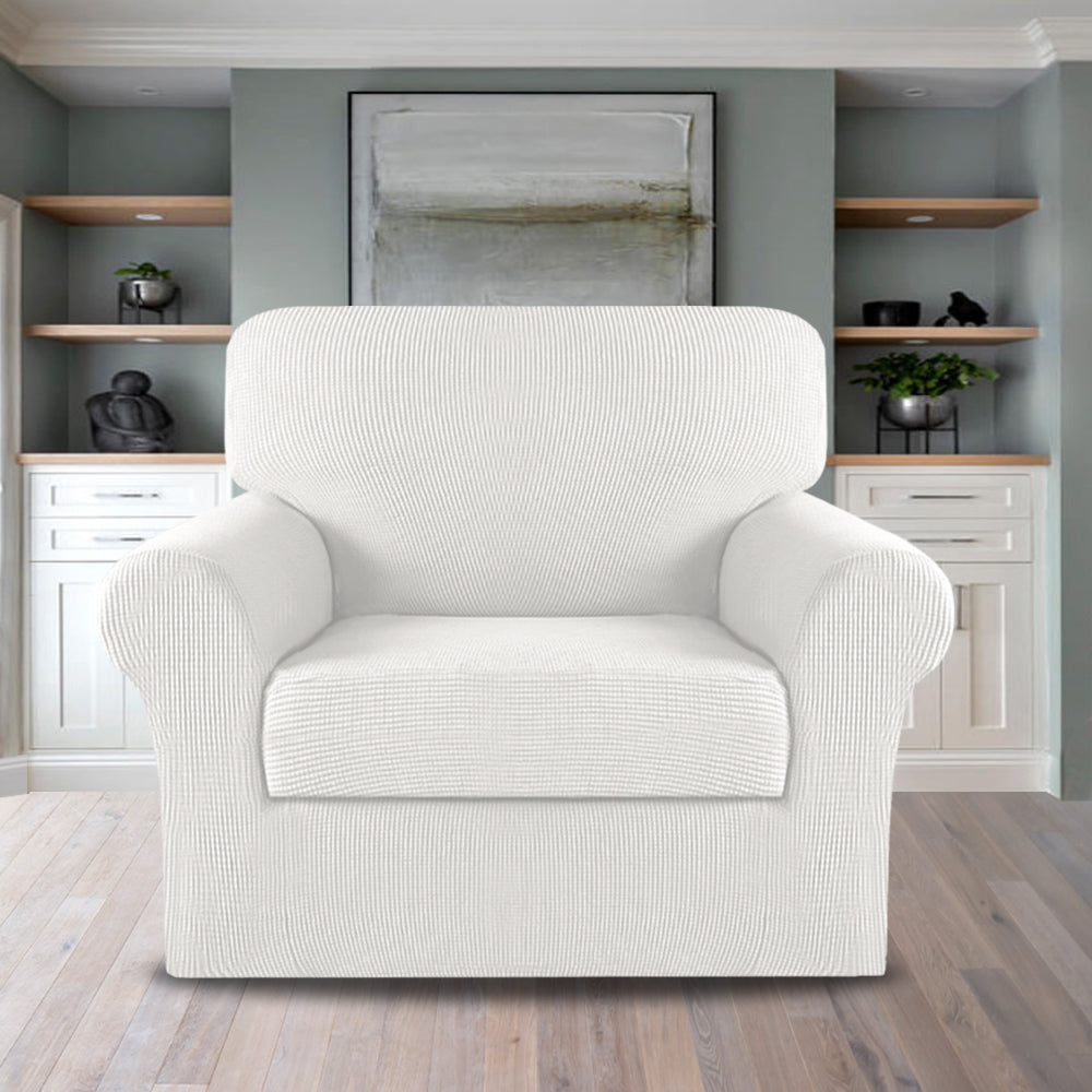 2-Piece Jacquard 1-Seater Chair Slipcover