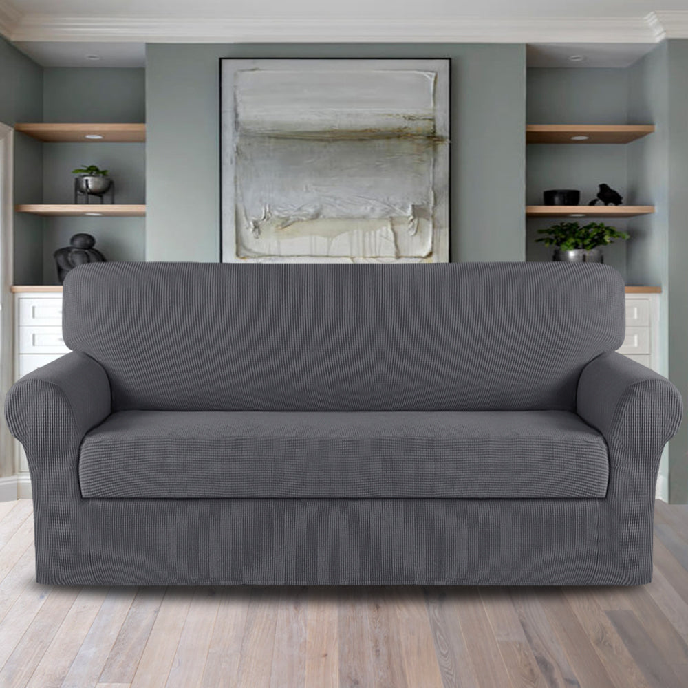 2-Piece Jacquard 4-Seater extra Large Sofa Slipcover