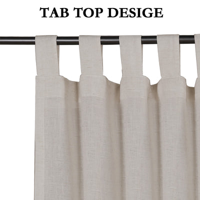 Tab Top Natural Linen Mixed Sheers Sold by 2 (52'' x 84'')