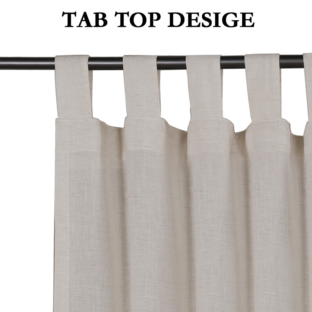 Tab Top Natural Linen Mixed Sheers Sold by 2 (52'' x 96'')