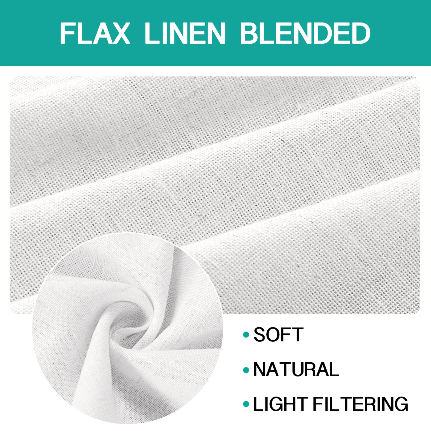 Grommet Natural Linen Mixed Sheers Sold by 2 (52'' x 108'')