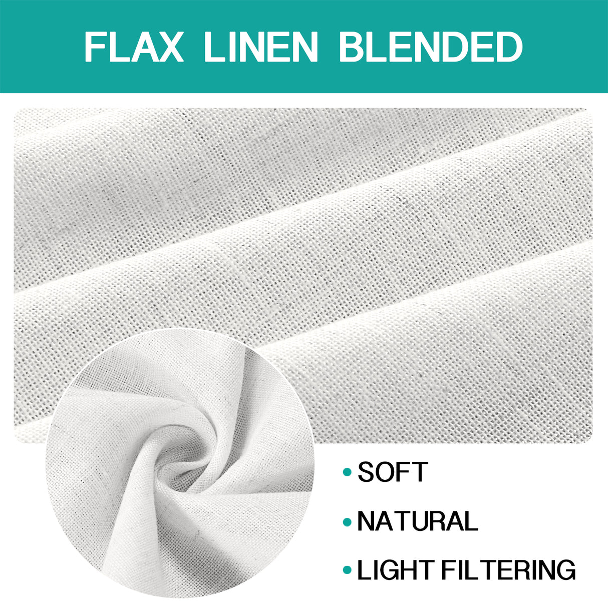 Grommet Natural Linen Mixed Sheers Sold by 2 (52'' x 63'')