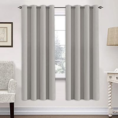 H.VERSAILTEX Premium Blackout Thermal Insulated Room Darkening Curtains for Bedroom/Living Room - Classic Grommet Top (2 Panels, Taupe, 52 Inch by 72 Inch)