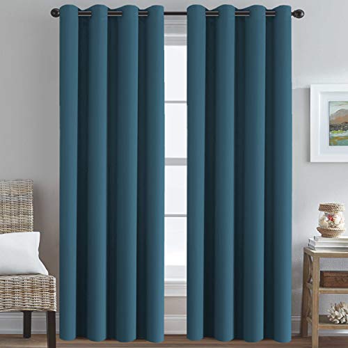 H.VERSAILTEX Premium Blackout Thermal Insulated Room Darkening Curtains for Bedroom/Living Room - Classic Grommet Top (2 Panels, Dark Teal, 52 Inch by 108 Inch)