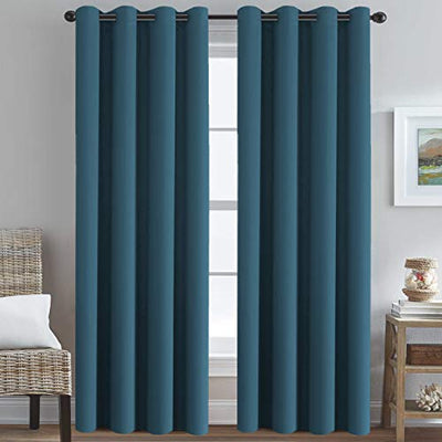 H.VERSAILTEX Premium Blackout Thermal Insulated Room Darkening Curtains for Bedroom/Living Room - Classic Grommet Top (2 Panels, Dark Teal, 52 Inch by 96 Inch)