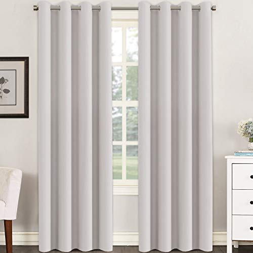 H.VERSAILTEX Premium Blackout Thermal Insulated Room Darkening Curtains for Bedroom/Living Room - Classic Grommet Top (2 Panels, Stone, 52 Inch by 108 Inch)