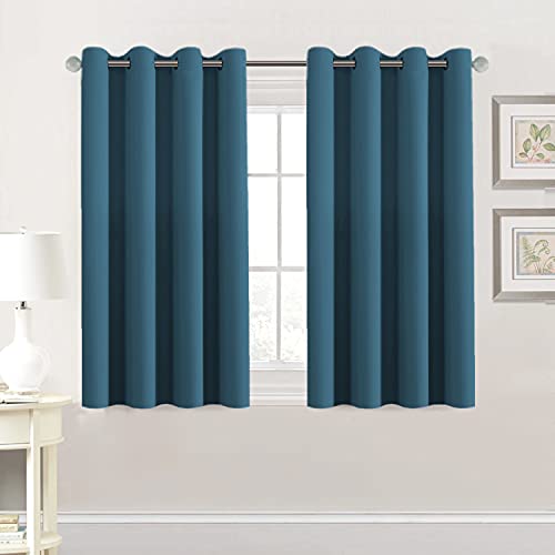H.VERSAILTEX Premium Blackout Thermal Insulated Room Darkening Curtains for Bedroom/Living Room - Classic Grommet Top (2 Panels, Dark Teal, 52 Inch by 45 Inch)