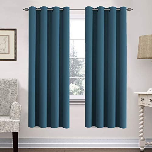 H.VERSAILTEX Premium Blackout Thermal Insulated Room Darkening Curtains for Bedroom/Living Room - Classic Grommet Top (2 Panels, Dark Teal, 52 Inch by 72 Inch)