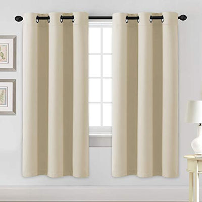 Blackout Curtains for Bedroom Thermal Insulated Room Darkening Living Room Curtains 72 Inch Long Grommet Privacy Protection Window Curtain Panels/Drapes for Nursery, 2 Panels, Elegant Beige