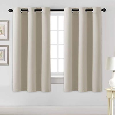 H.VERSAILTEX Blackout Curtains for Bedroom Thermal Insulated Room Darkening Living Room Curtains 63 Inch Long Grommet Privacy Protection Window Curtain Panels/Drapes for Nursery, 2 Panels, Cream