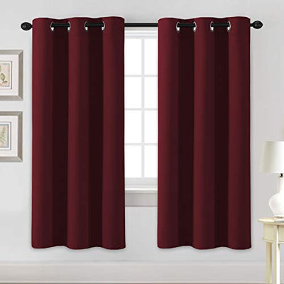 H.VERSAILTEX Blackout Curtains for Bedroom Thermal Insulated Room Darkening Living Room Curtains 72 Inch Long Grommet Privacy Protection Window Curtain Panels/Drapes for Nursery, 2 Panels, Burgundy