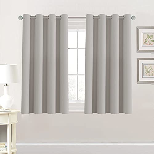 H.VERSAILTEX Premium Blackout Thermal Insulated Room Darkening Curtains for Bedroom/Living Room - Classic Grommet Top (2 Panels, Taupe, 52 Inch by 45 Inch)