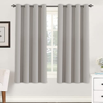 H.VERSAILTEX Premium Blackout Thermal Insulated Room Darkening Curtains for Bedroom/Living Room - Classic Grommet Top (2 Panels, Taupe, 52 Inch by 63 Inch)