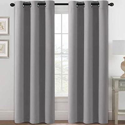 H.VERSAILTEX Blackout Curtains for Bedroom Thermal Insulated Room Darkening Living Room Curtains 84 Inch Long Grommet Privacy Protection Window Curtain Panels/Drapes for Nursery, 2 Panels, Dove Grey