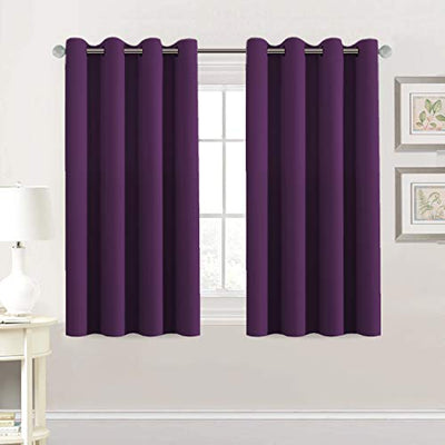 H.VERSAILTEX Premium Blackout Thermal Insulated Room Darkening Curtains for Bedroom/Living Room - Classic Grommet Top (2 Panels, Plum Purple, 52 Inch by 54 Inch)