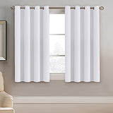 H.VERSAILTEX Pure White Curtain for Living Room Thermal Insulated Window Treatment Curtain Extra Long 45 inch Length Energy Saving Solid Grommet Top Blackout Drape, One Panel