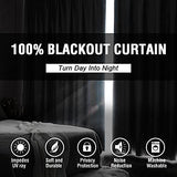 H.VERSAILTEX 100% Blackout Curtains for Bedroom Thermal Insulated Curtains & Drapes Blackout Curtains 84 Inches Long Rod Pocket Curtains for Living Room with Black Liner 2 Panels Set, Charcoal Gray