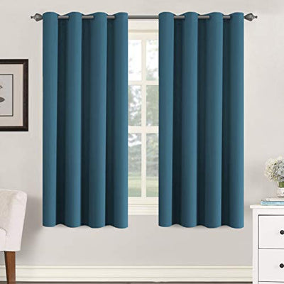 H.VERSAILTEX Premium Blackout Thermal Insulated Room Darkening Curtains for Bedroom/Living Room - Classic Grommet Top (2 Panels, Dark Teal, 52 Inch by 63 Inch)