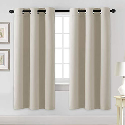 H.VERSAILTEX Blackout Curtains for Bedroom Thermal Insulated Room Darkening Living Room Curtains 72 Inch Long Grommet Privacy Protection Window Curtain Panels/Drapes for Nursery, 2 Panels, Cream