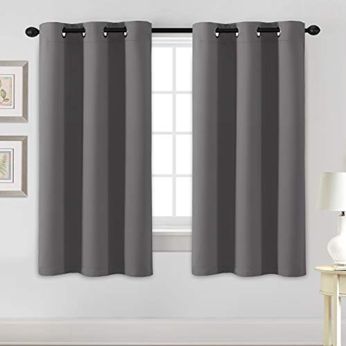 H.VERSAILTEX Blackout Curtains for Bedroom Thermal Insulated Room Darkening Living Room Curtains 63 Inch Long Grommet Privacy Protection Window Curtain Panels/Drapes for Nursery, 2 Panels, Grey