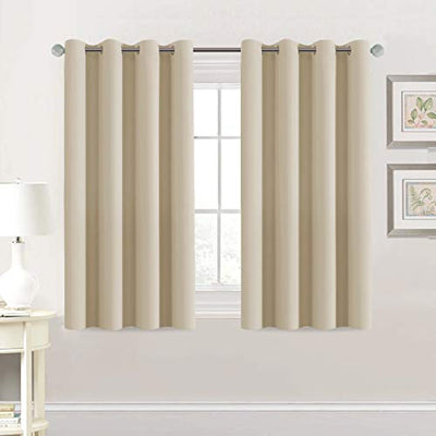 H.VERSAILTEX Premium Blackout Thermal Insulated Room Darkening Curtains for Bedroom/Living Room - Classic Grommet Top (2 Panels, Beige, 52 Inch by 54 Inch)