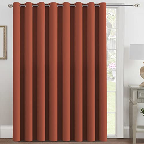 H.VERSAILTEX Blackout Patio Curtains 100 x 96 Inches for Sliding Door Extral Wide Blackout Curtain Panels Thermal Insulated Room Divider - Grommet Top, 8' Tall by 8.5' Wide - Burnt Ochre