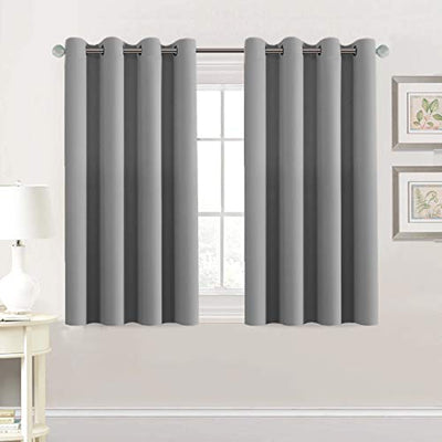 H.VERSAILTEX Premium Blackout Thermal Insulated Room Darkening Curtains for Bedroom/Living Room - Classic Grommet Top (2 Panels, Dove Gray, 52 Inch by 45 Inch)