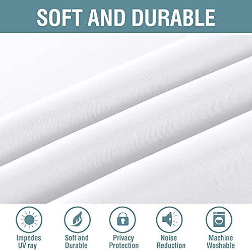 H.VERSAILTEX Pure White Curtain for Living Room Thermal Insulated Window Treatment Curtain Extra Long 45 inch Length Energy Saving Solid Grommet Top Blackout Drape, One Panel