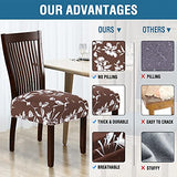 Chair Cover for Dining Room High Stretch Chair Seat Cover Removable Chair Seat Cushion Slipcovers Washable Kitchen Chair Cover Feature Soft Thick Bouncy Modern Style ( Chocolate, Set of 6 )