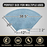 H.VERSAILTEX Toilet Rug Toilet Mats for Bathroom Curved Bath Mat Non Slip Corner Bath Rug Carpet for Toilet Extra Soft Thick Absorbent Contour Toilet Mat Washable, 20 x 38.5 inch - Canal Blue